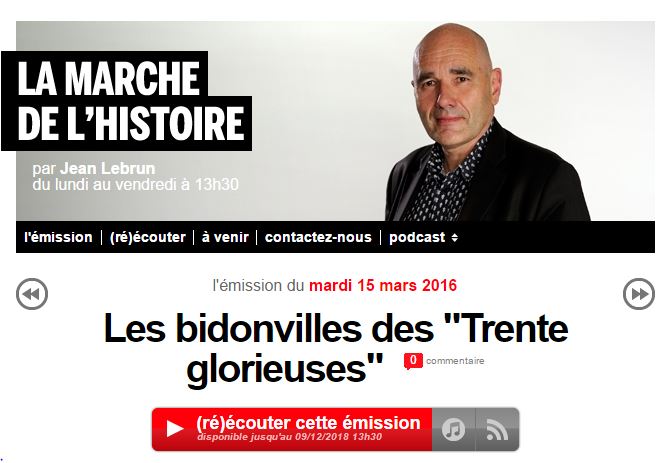 Radio – Les bidonvilles des « Trentes Glorieuses »